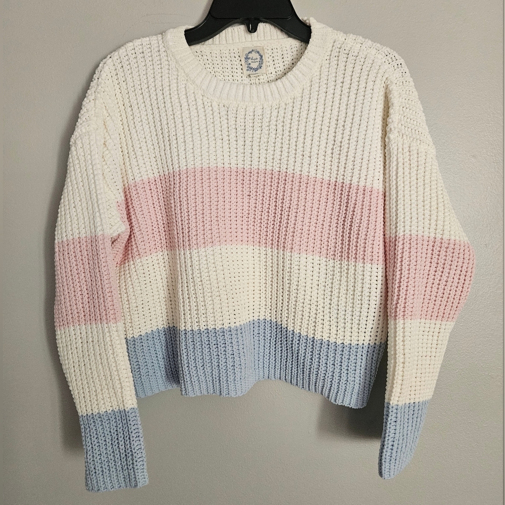 NWT Blue Rain Colorblock Knit sweater size small